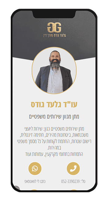 דוגמה לכרטיס ביקור דיגיטלי